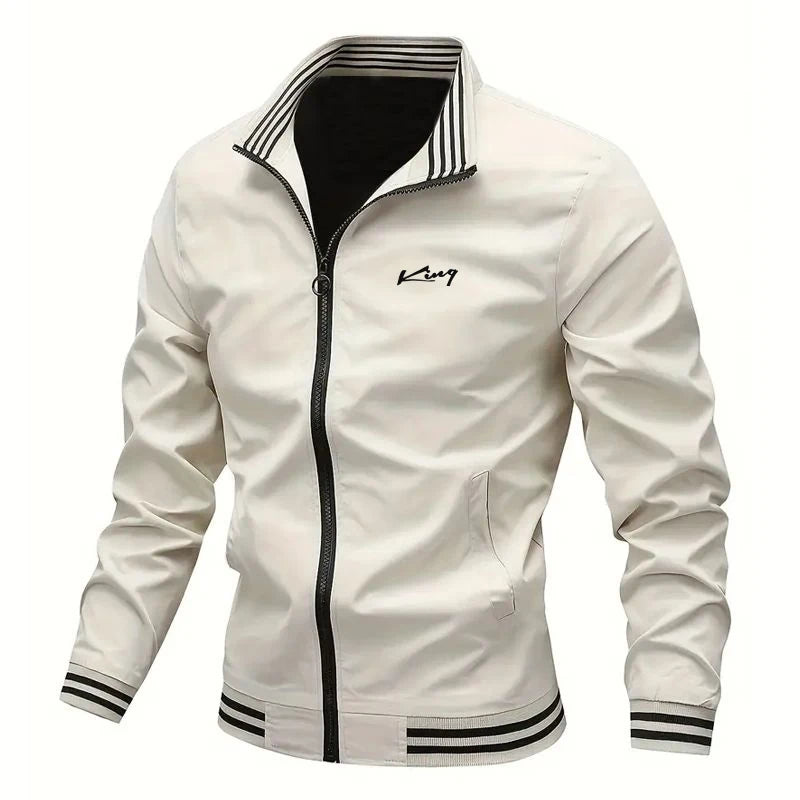 Men's Full Zip Jacket Black Navy Blue Coat Plain Zipper Pocket Sports & Outdoor Streetwear Cool Casual Spring & Fall Clothing