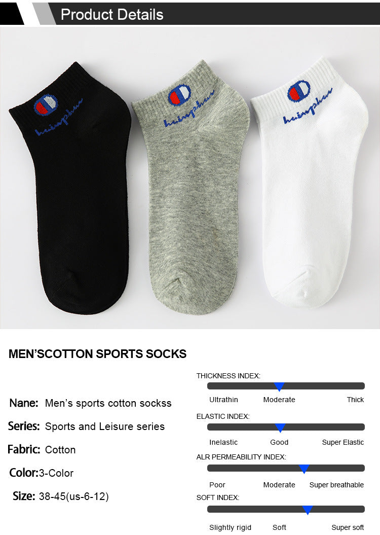 3 Pairs Cotton Socks Men's Ankle Socks Short Soft Breathable Mesh Lightweight Athletic Sports Socks Low Cut Gym Running Sock Man