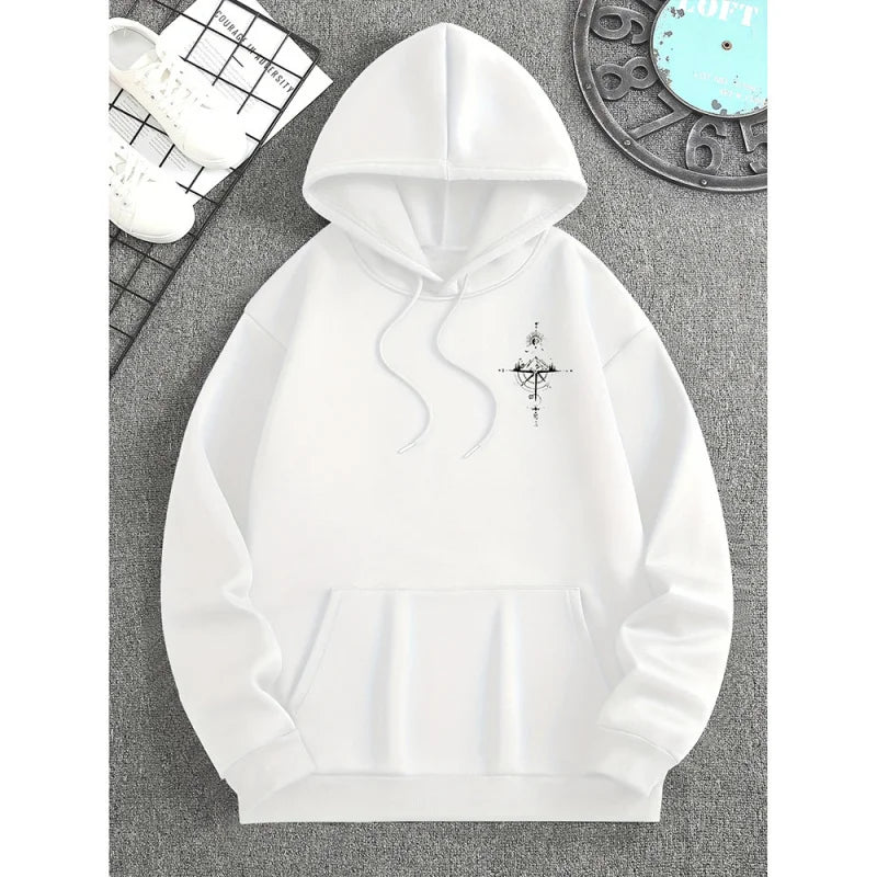 2025 New Year Men's Loose Fit Hooded Pullover Sweatshirt Hot in Cross-border Trade