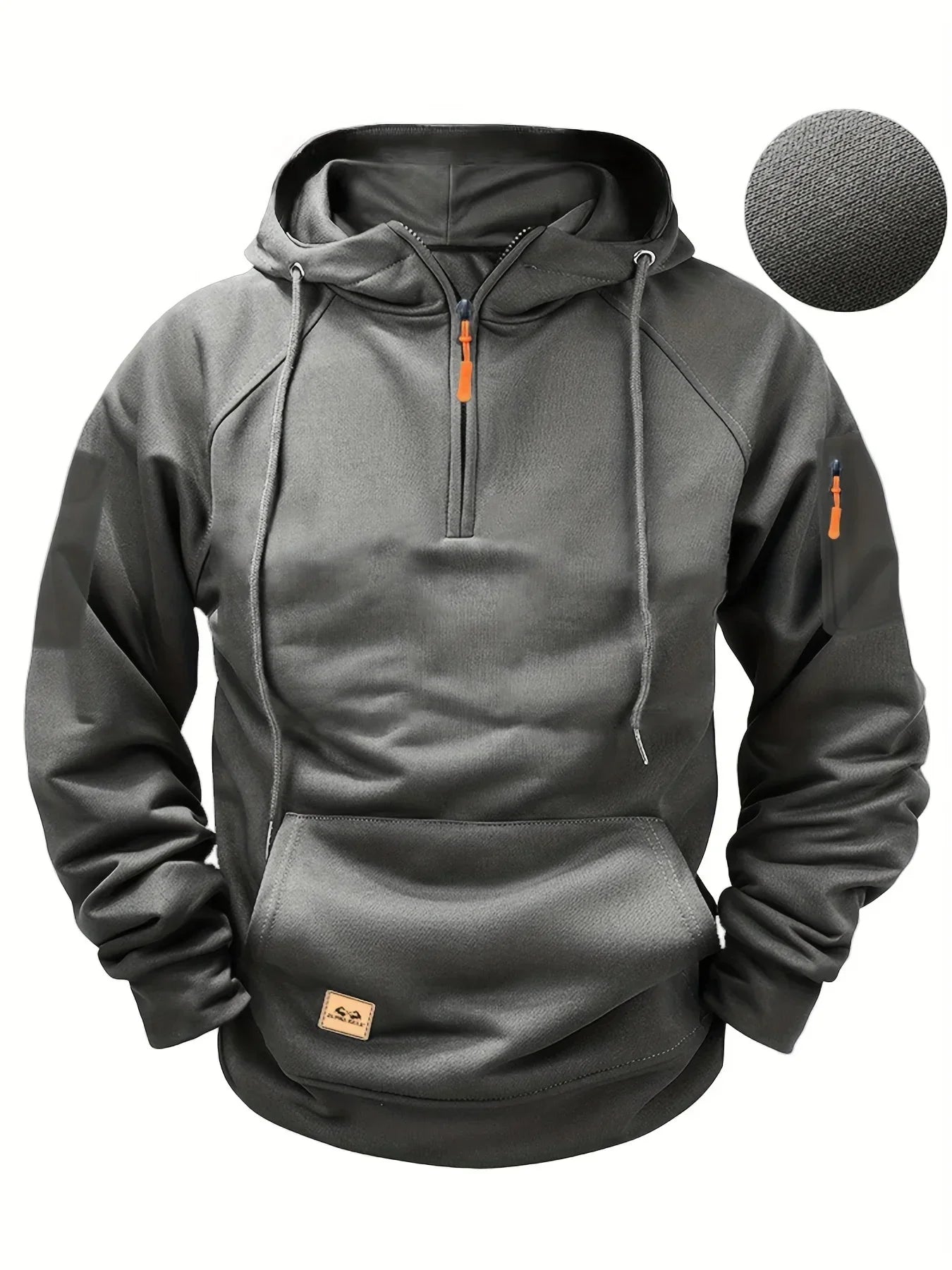 2025 Men's Hooded Sweatshirt, Thick and Warm, High-Quality, With a Hood, Athletic Style, Zipper Closure, Multiple Pockets, Fashi