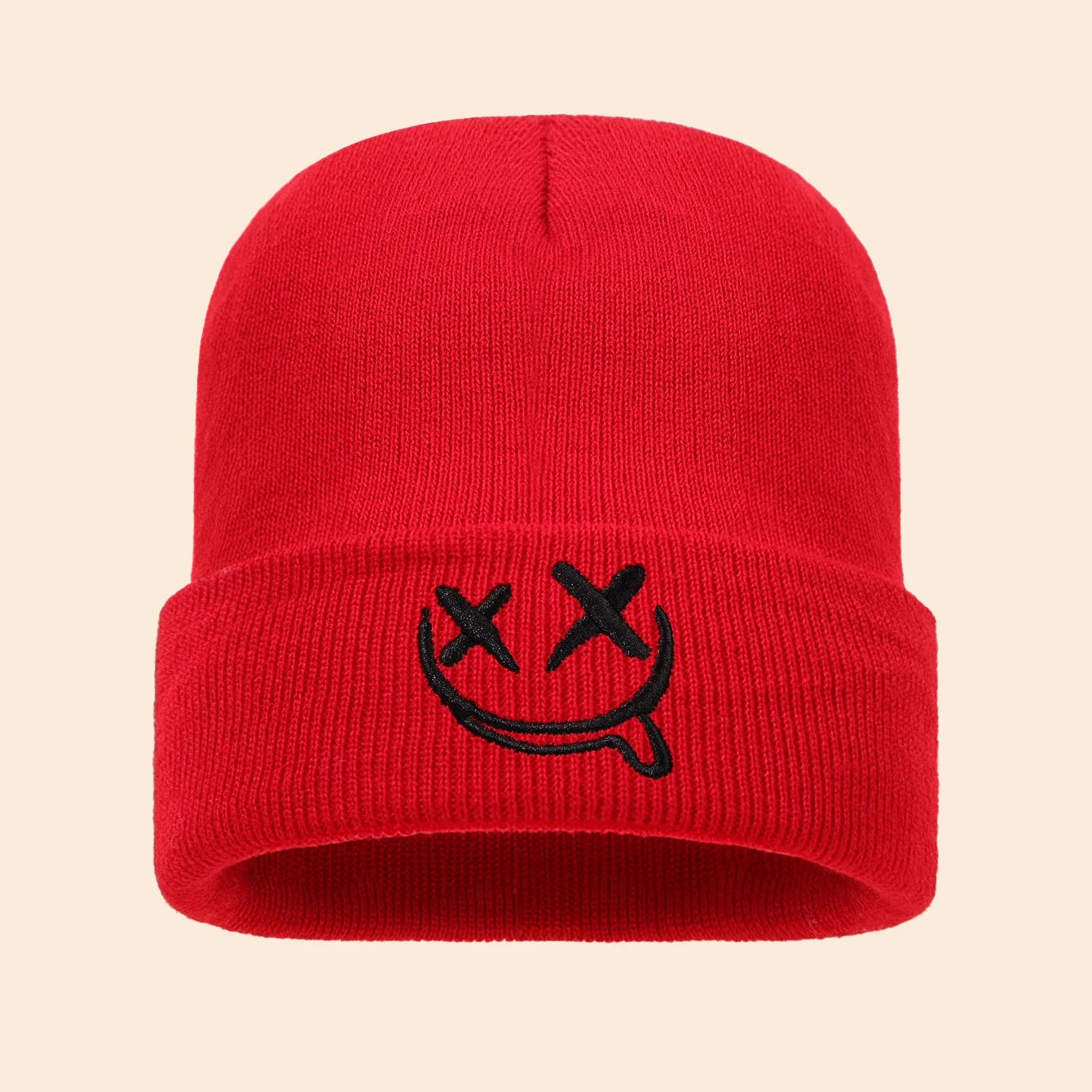 3pcs/2pcs/1pc Autumn/Winter Fashion Warm Knitted Hat, Casual Ear Protection, Halloween Hat, Grimace Embroidered Design, Beanies