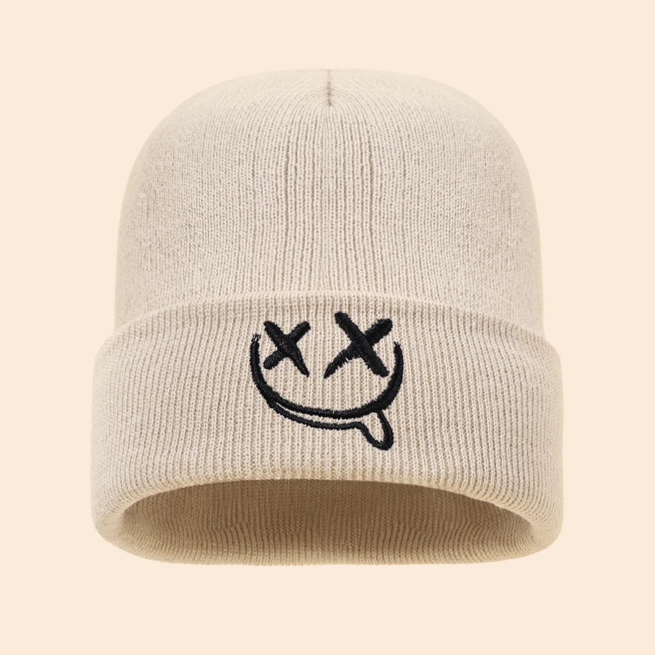 3pcs/2pcs/1pc Autumn/Winter Fashion Warm Knitted Hat, Casual Ear Protection, Halloween Hat, Grimace Embroidered Design, Beanies