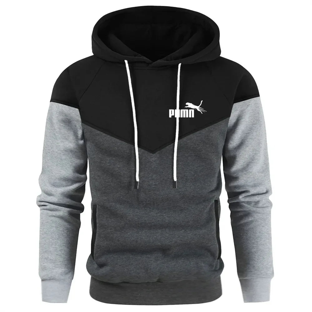 Autumn New Hip Hop Streetwear Fashion Splicing Hoody Animal Print Casual Men's Hoodies Sweatshirts Plus Fleece Tops Pullover