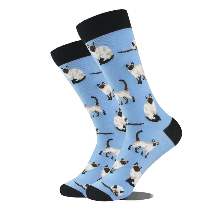 AB Happy Cotton Funny Socks Men Beer Panda Duck Crazy Design Sokken Unisex Novelty Plant Piano Crew Skateboard Calcetines Hombre