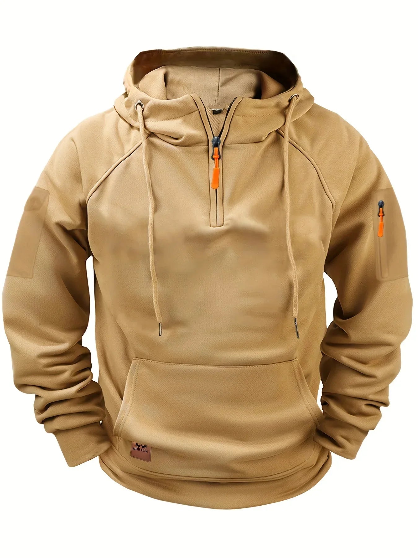 2025 Men's Hooded Sweatshirt, Thick and Warm, High-Quality, With a Hood, Athletic Style, Zipper Closure, Multiple Pockets, Fashi