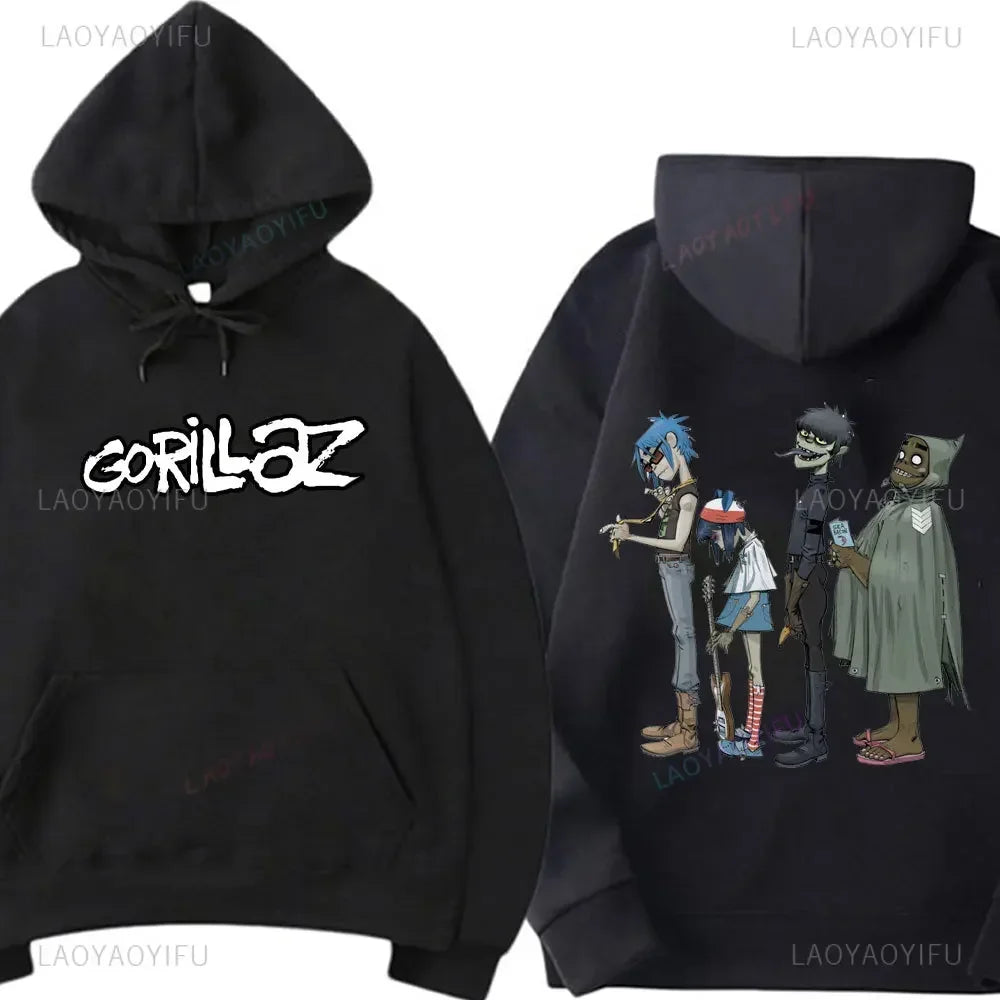 Fashion Gorillaz Rock Band Printed Hoodie  Hoodie Men Streetwear Harajuku Unisex Clothing Pullover New in Hoodies & Sweatshirts