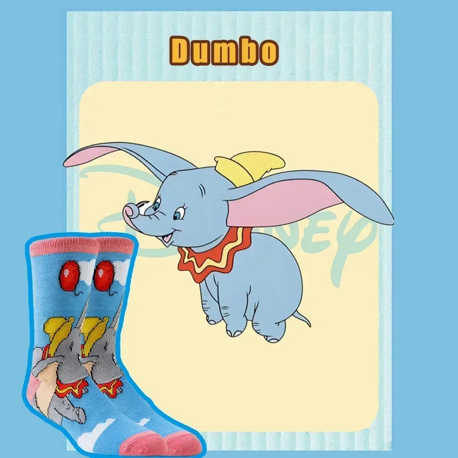 5 Pairs  Potdemiel Disney Cartoon Cute Street Fashion Socks Unisex Novelty Anime Crew for Men Women