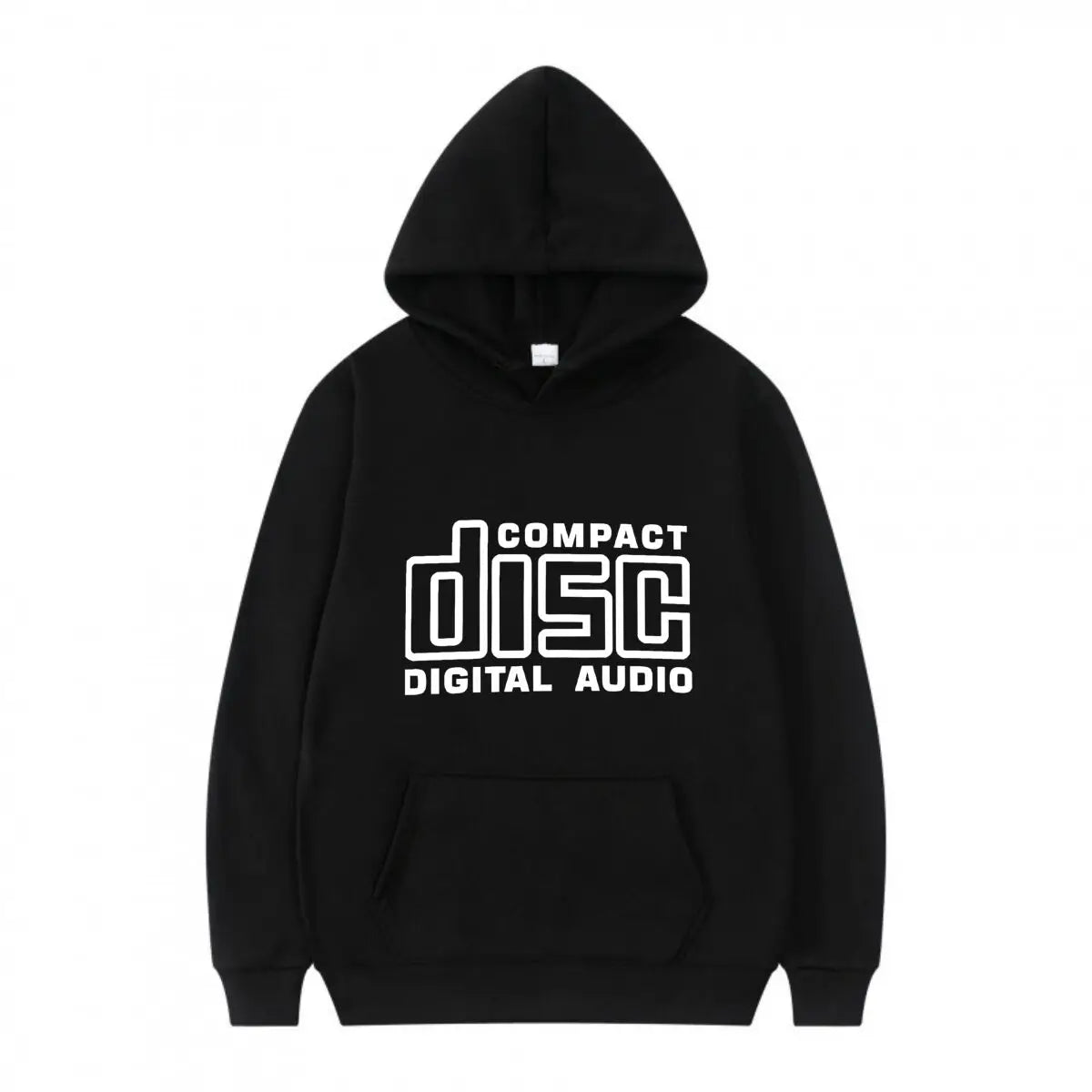 Compact Disc Retro Design Hoodie Unisex Long Sleeved Pullover Printed Sports And Leisure