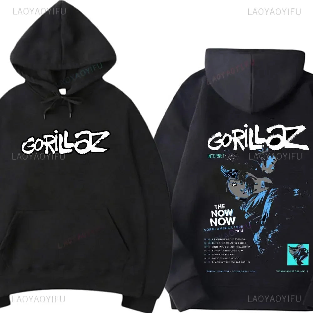 Fashion Gorillaz Rock Band Printed Hoodie  Hoodie Men Streetwear Harajuku Unisex Clothing Pullover New in Hoodies & Sweatshirts