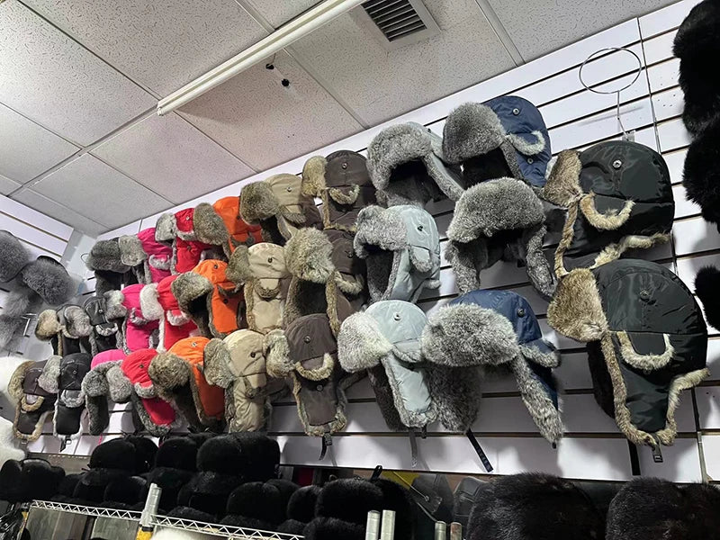 2025 New Winter Hat For Men Real Rabbit Fur Ear Cap Warm Winter Men Hat Fur Beret Russian Hats High Quality to Keep Warm