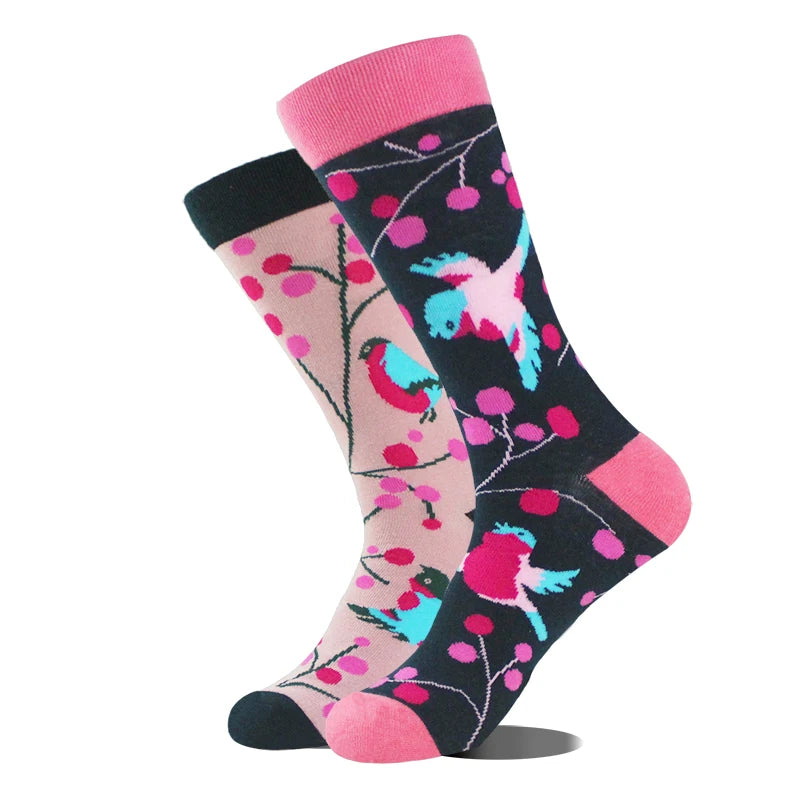 AB Happy Cotton Funny Socks Men Beer Panda Duck Crazy Design Sokken Unisex Novelty Plant Piano Crew Skateboard Calcetines Hombre