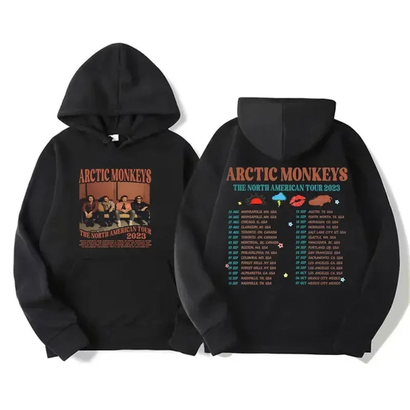 Men's retro rock Arctic monkey hooded sweatshirt hooded sweatshirt with music album patternHip Hop large retro hooded sweatshirt