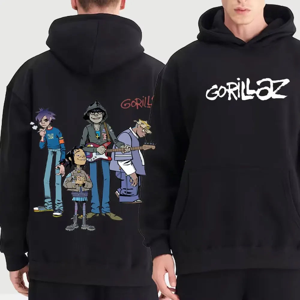 Fashion Gorillaz Rock Band Printed Hoodie  Hoodie Men Streetwear Harajuku Unisex Clothing Pullover New in Hoodies & Sweatshirts