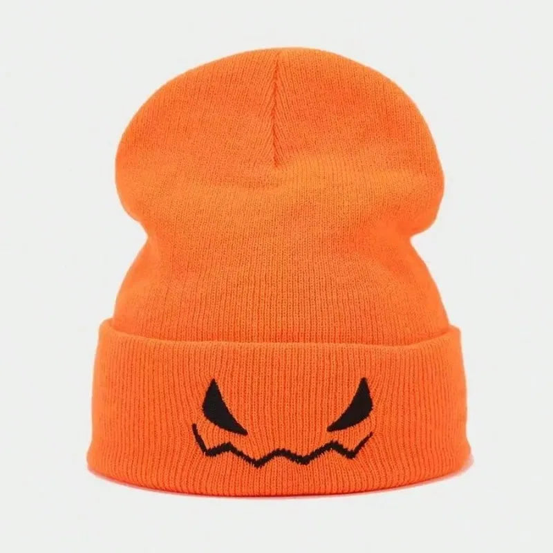 1pc unisex Winter Warm Skull Embroidery Knit Beanie Hat,Warm Outdoor Ski Cap Autumn Accessories,suitable for Halloween,Christmas