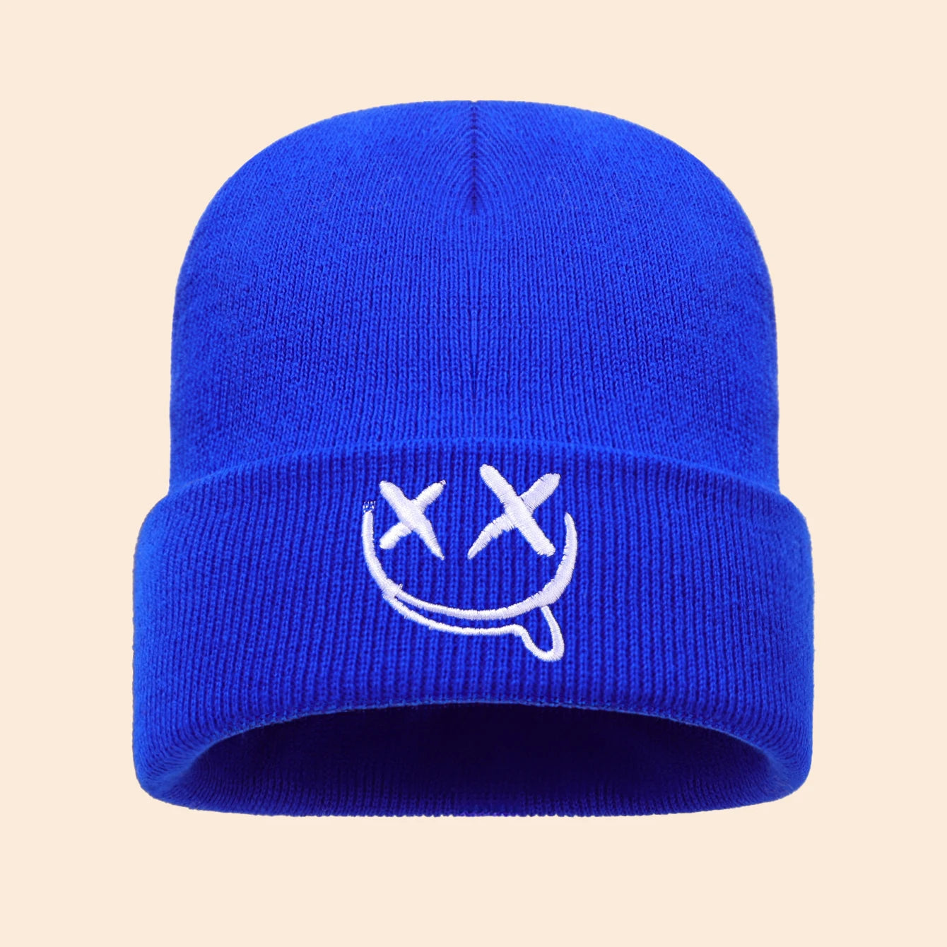 3pcs/2pcs/1pc Autumn/Winter Fashion Warm Knitted Hat, Casual Ear Protection, Halloween Hat, Grimace Embroidered Design, Beanies