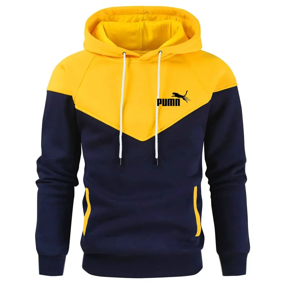 Autumn New Hip Hop Streetwear Fashion Splicing Hoody Animal Print Casual Men's Hoodies Sweatshirts Plus Fleece Tops Pullover