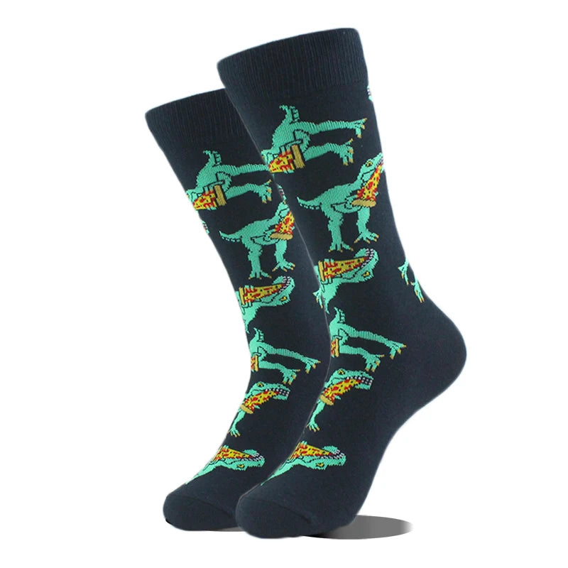 AB Happy Cotton Funny Socks Men Beer Panda Duck Crazy Design Sokken Unisex Novelty Plant Piano Crew Skateboard Calcetines Hombre