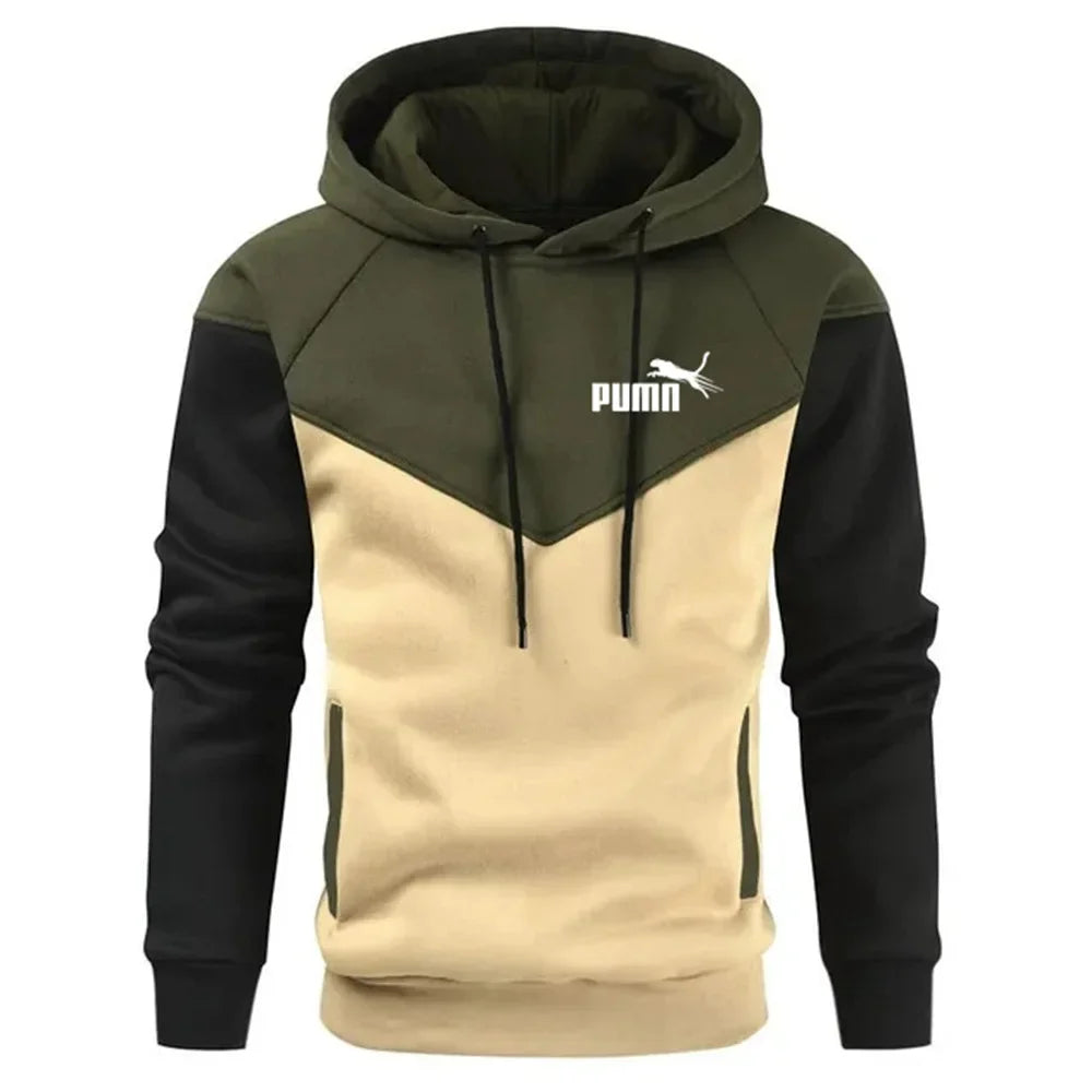 Autumn New Hip Hop Streetwear Fashion Splicing Hoody Animal Print Casual Men's Hoodies Sweatshirts Plus Fleece Tops Pullover