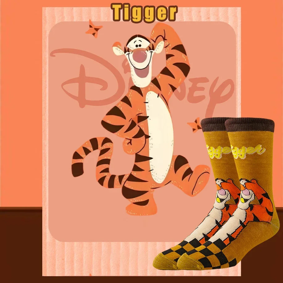 5 Pairs  Potdemiel Disney Cartoon Cute Street Fashion Socks Unisex Novelty Anime Crew for Men Women