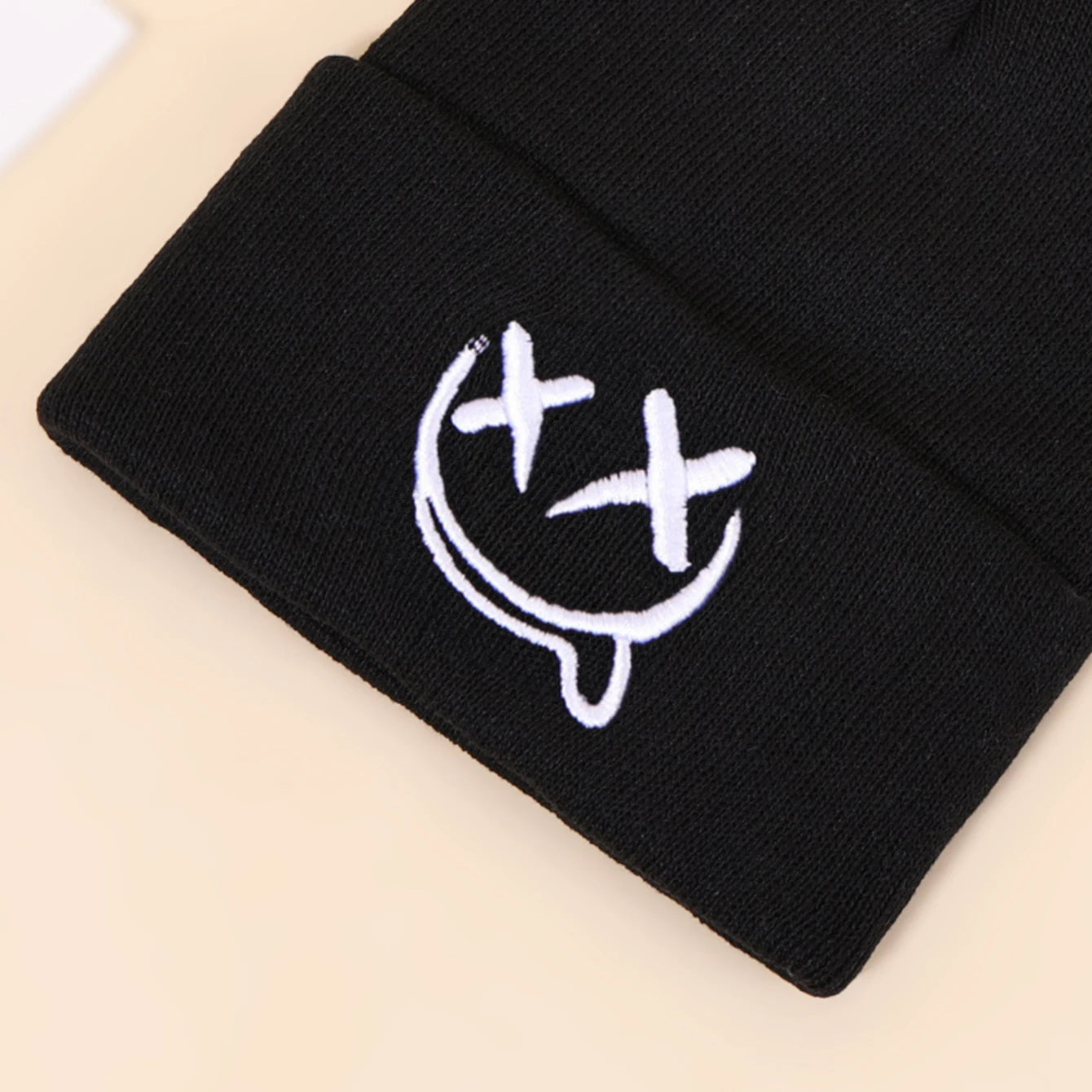 3pcs/2pcs/1pc Autumn/Winter Fashion Warm Knitted Hat, Casual Ear Protection, Halloween Hat, Grimace Embroidered Design, Beanies