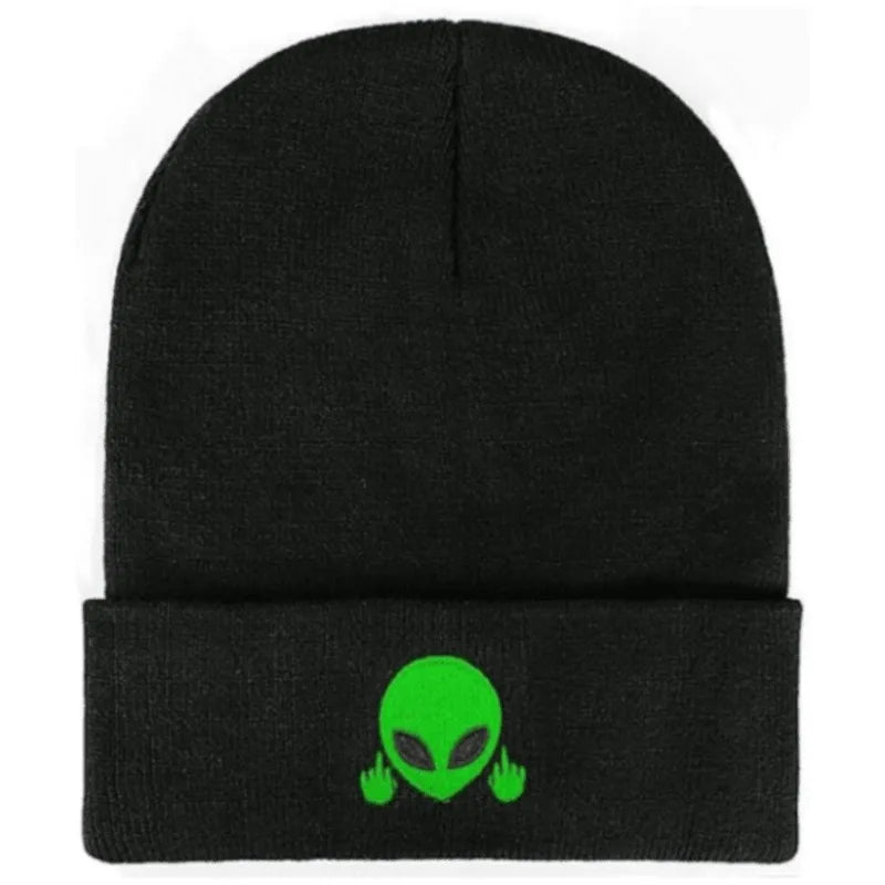 1pc unisex Winter Warm Skull Embroidery Knit Beanie Hat,Warm Outdoor Ski Cap Autumn Accessories,suitable for Halloween,Christmas