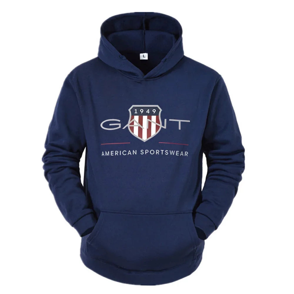 2025Solid Color Men's Hoodie Warm Men's Sweatshirt Fashion Street Casual Men's Loose Cool Sa 1949 Printed Pullover Brand Hoodie