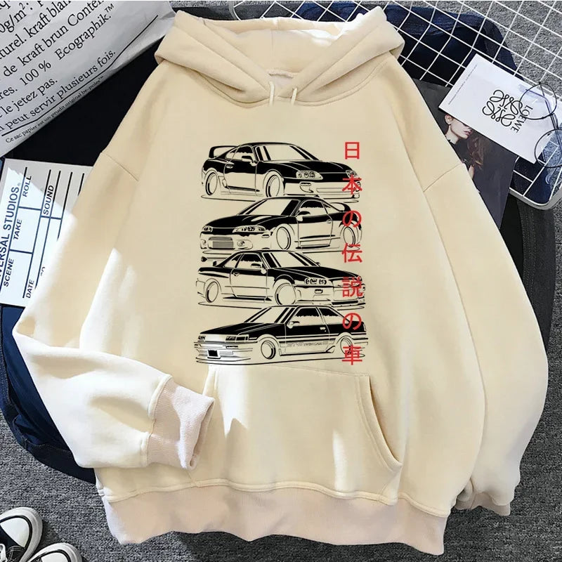2025 Autumn/Winter Jdm Men's Printed Casual Warm Fashion Hoodie Long Sleeve Hoodie Sportswear Suitable for Both Men and Women