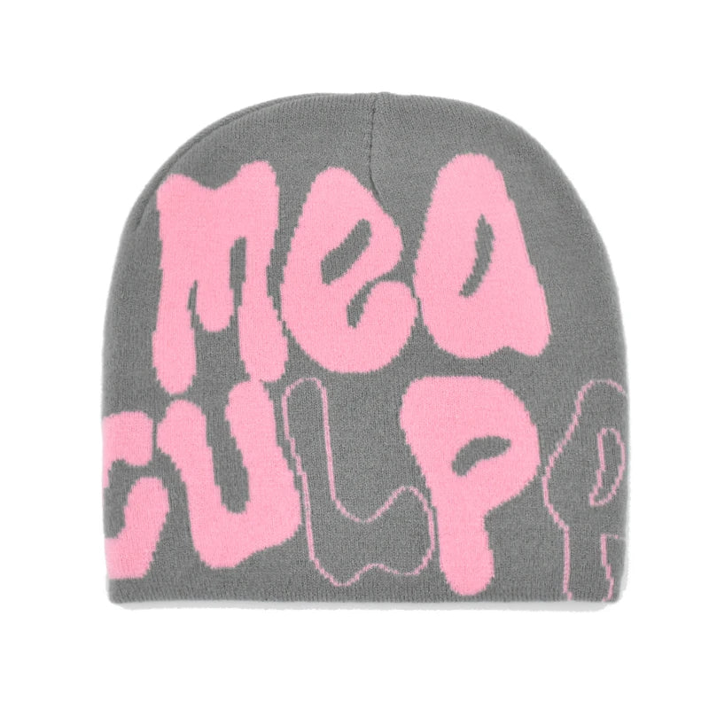 2025 New Knitting Beanies Hat Men Women Paragraph Quality Cap Mea Culpa Y2k Warm Fashion Hundred Take Cold Cap for Women Hats