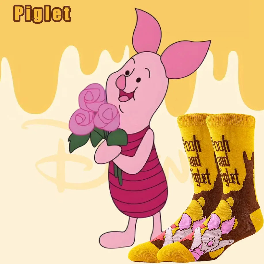 5 Pairs  Potdemiel Disney Cartoon Cute Street Fashion Socks Unisex Novelty Anime Crew for Men Women