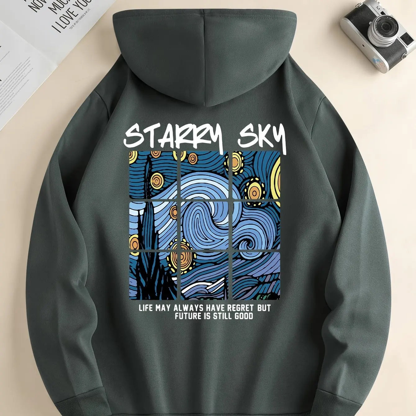 Mens Loose Tracksuit Casual Printing Sweatshirt High Quality Hot Sales Versatile Pullover Trend Black White Street Tops Clothing