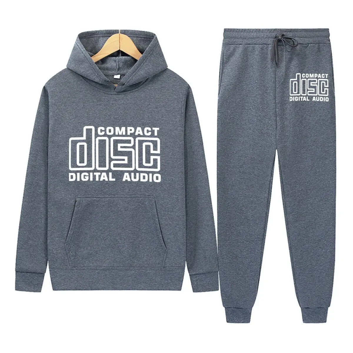 Compact Disc Retro Design Hoodie Unisex Long Sleeved Pullover Printed Sports And Leisure