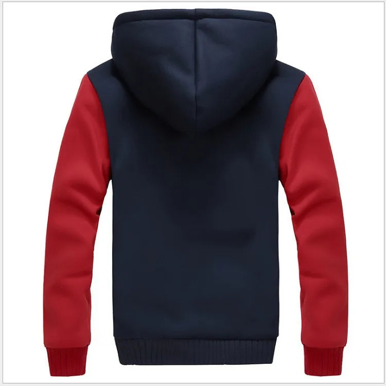 New Men's Hoodies Jacket Winter Thick Warm Fleece Zipper Hoodies Coat Casual Tracksuit Sportwear Male Sweatshirts M~ 5XL