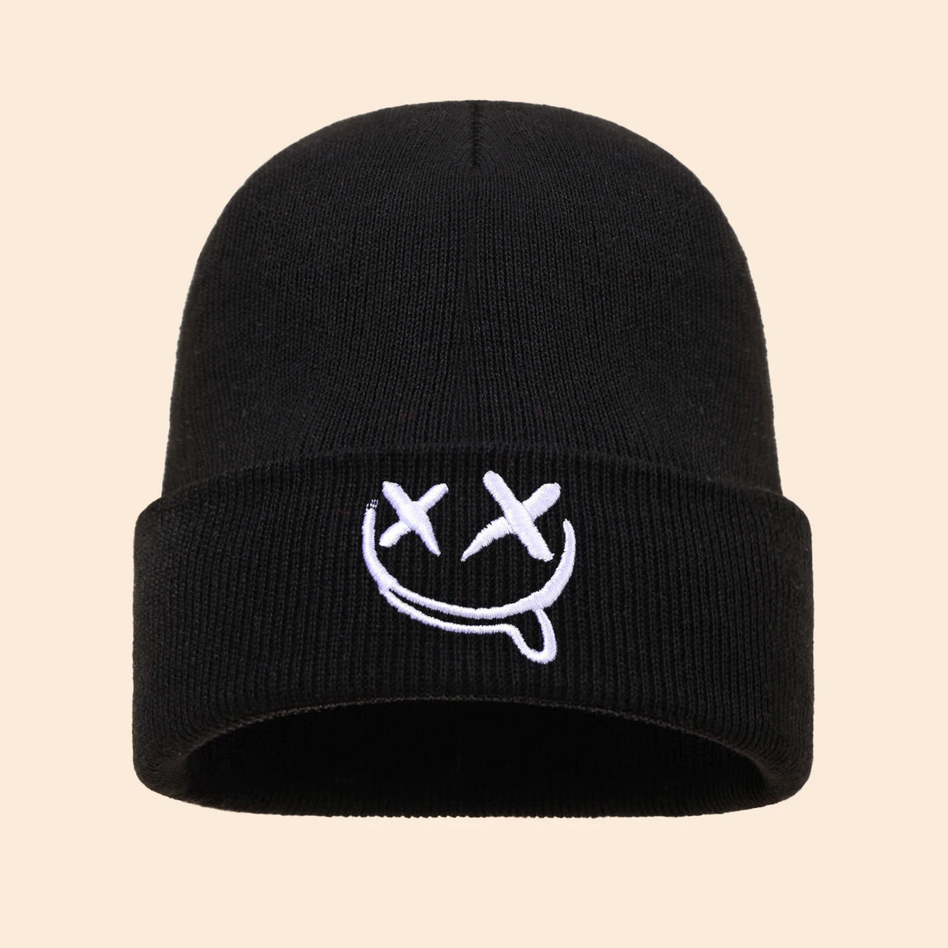 3pcs/2pcs/1pc Autumn/Winter Fashion Warm Knitted Hat, Casual Ear Protection, Halloween Hat, Grimace Embroidered Design, Beanies