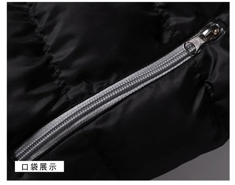 2024 Men's Casual Jacket Men's Waterproof Windbreaker Jacket Winter Warm Autumn Zip-Up Men's Coat Solid Color Large Size