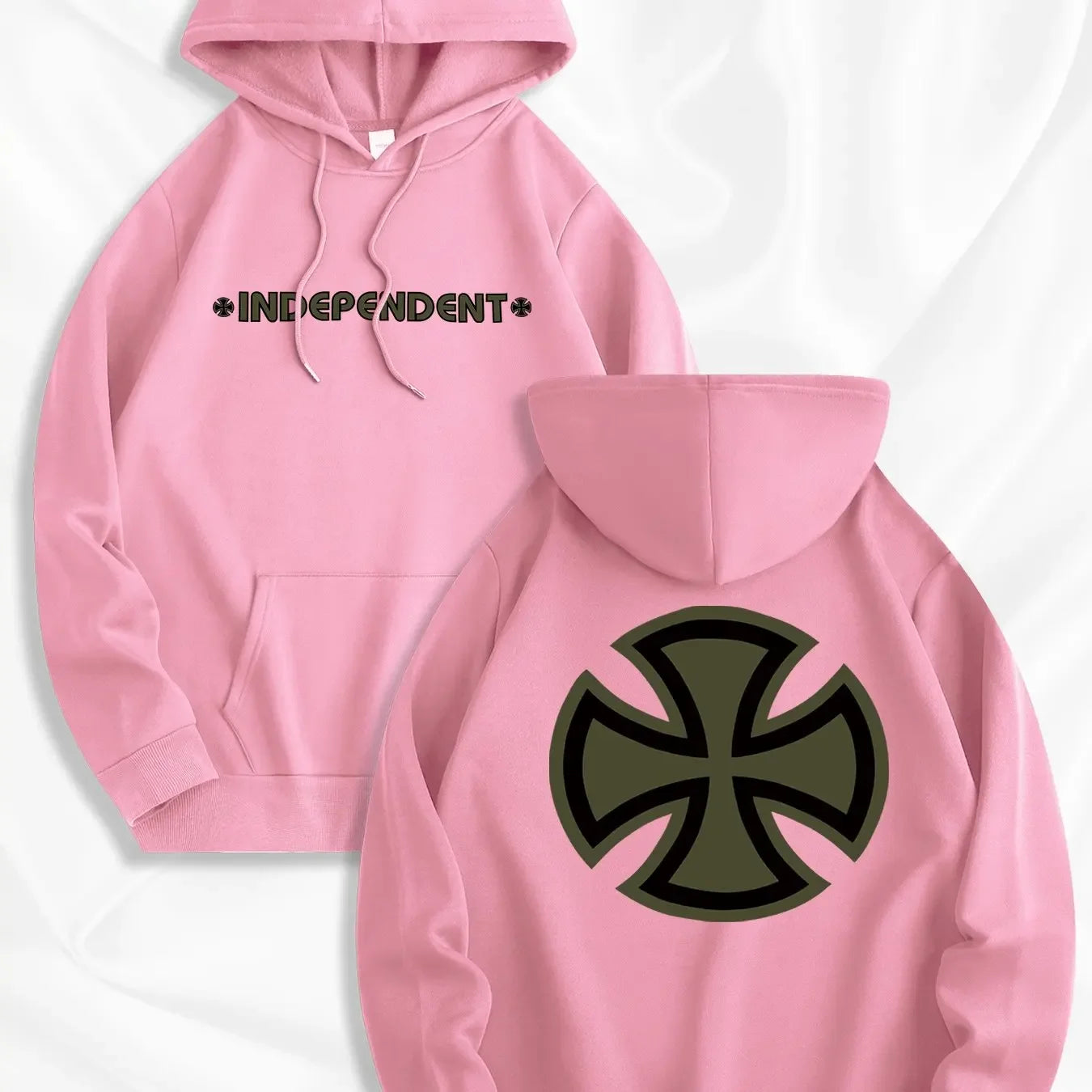 Men's new trendy hooded sweatshirt, casual daily drawstring hooded sports shirt with print, independent, front kangaroo pocket