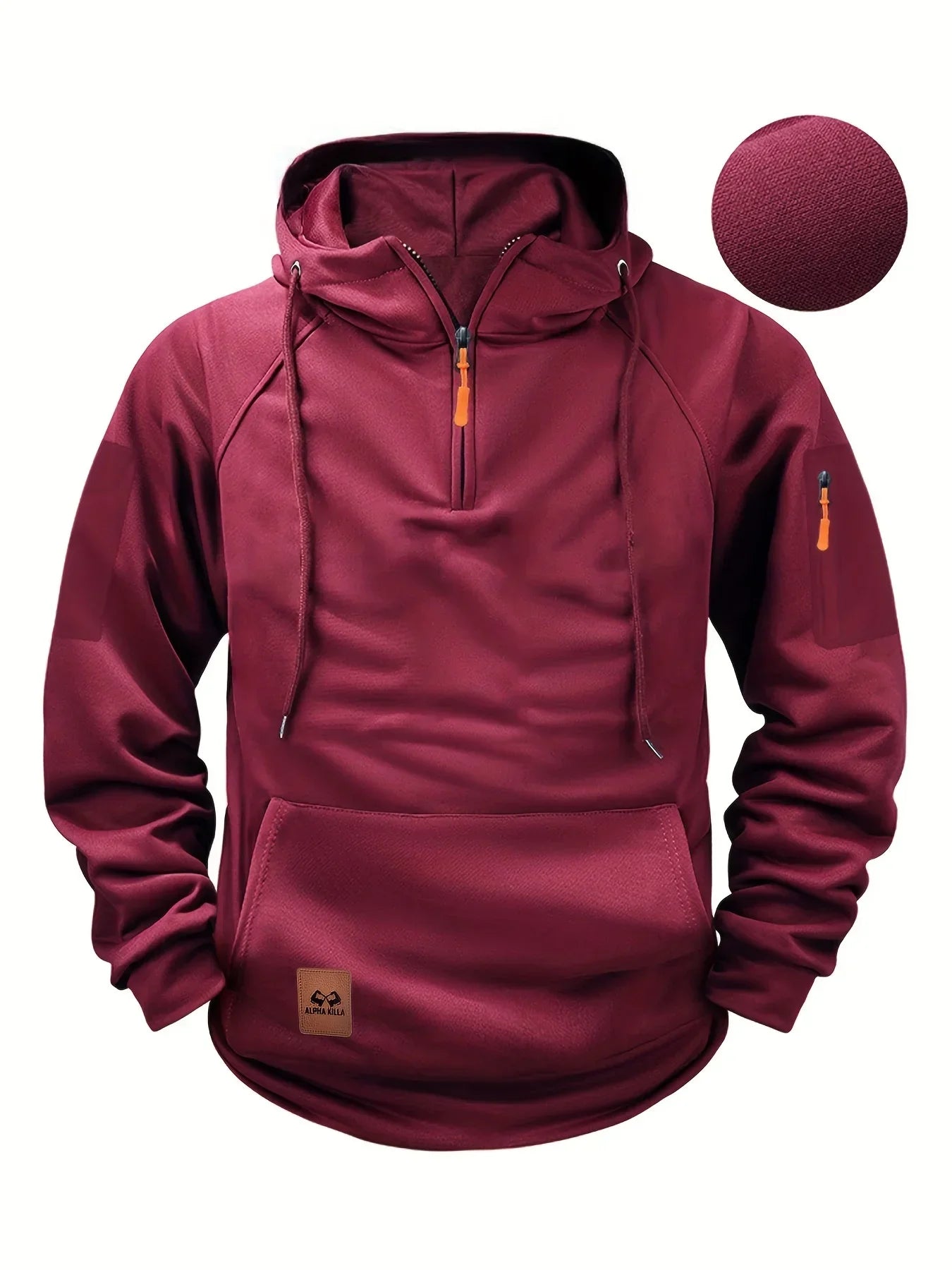 2025 Men's Hooded Sweatshirt, Thick and Warm, High-Quality, With a Hood, Athletic Style, Zipper Closure, Multiple Pockets, Fashi