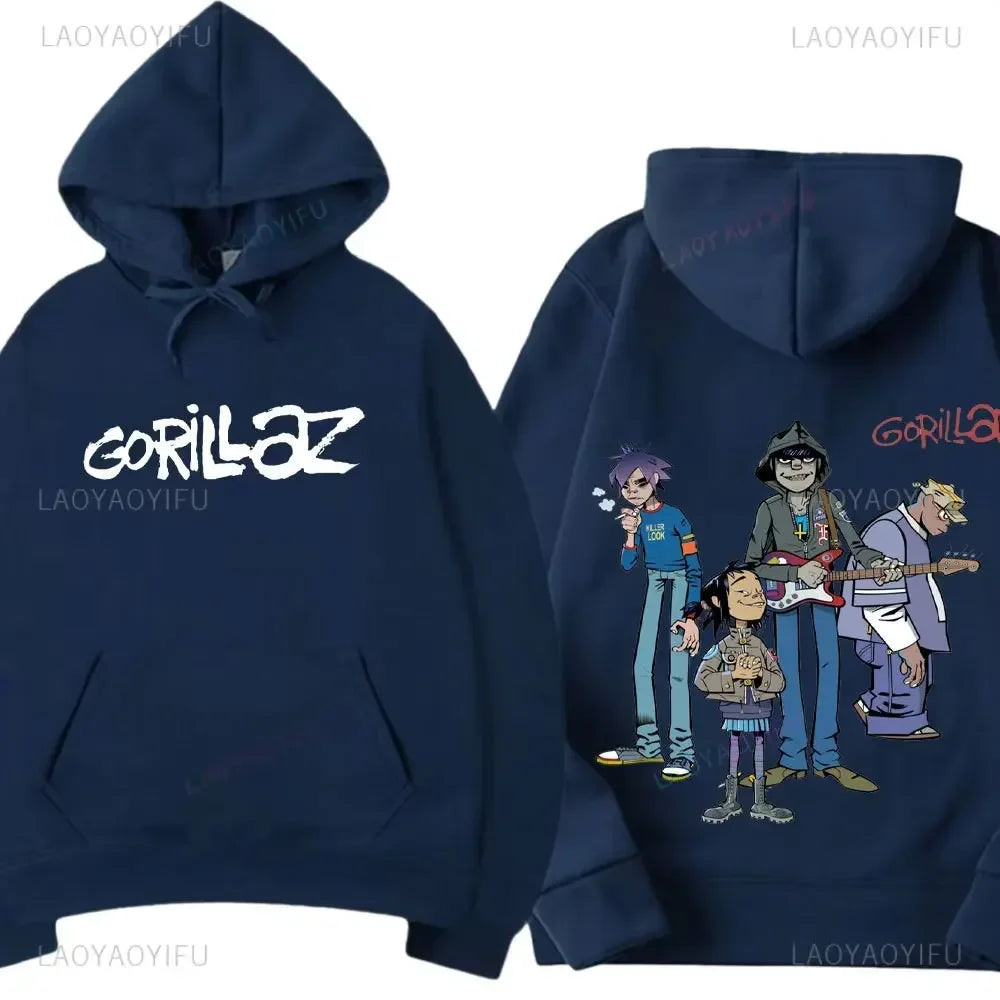 Fashion Gorillaz Rock Band Printed Hoodie  Hoodie Men Streetwear Harajuku Unisex Clothing Pullover New in Hoodies & Sweatshirts