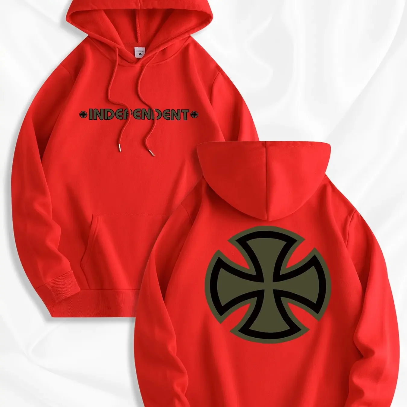 Men's new trendy hooded sweatshirt, casual daily drawstring hooded sports shirt with print, independent, front kangaroo pocket