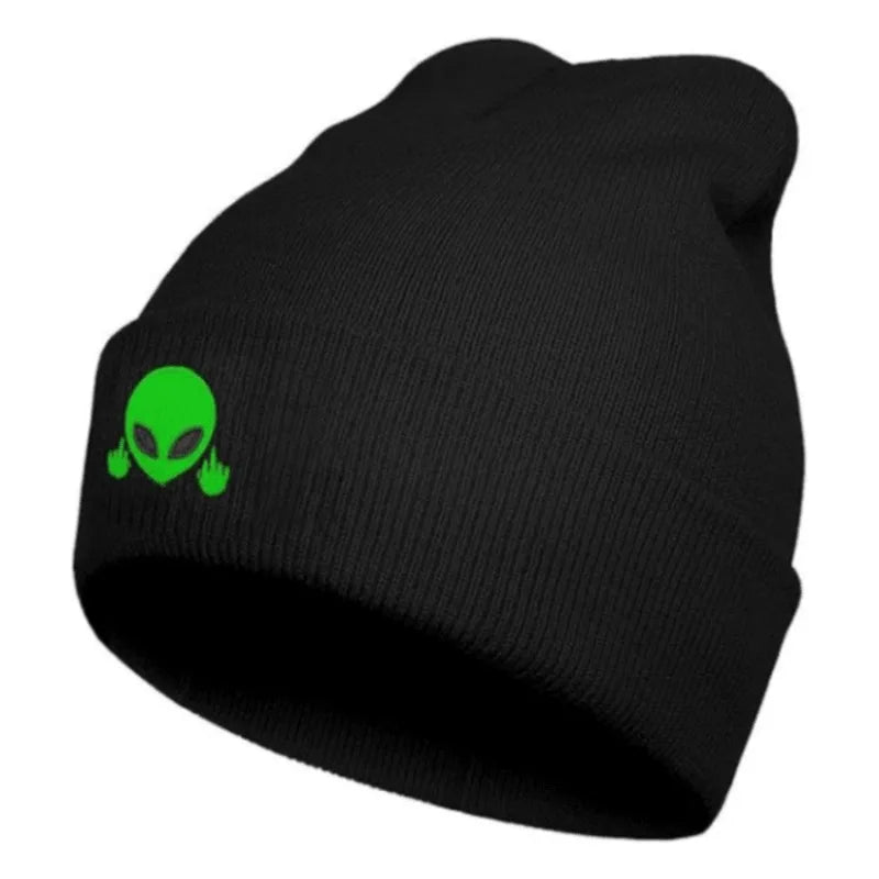 1pc unisex Winter Warm Skull Embroidery Knit Beanie Hat,Warm Outdoor Ski Cap Autumn Accessories,suitable for Halloween,Christmas