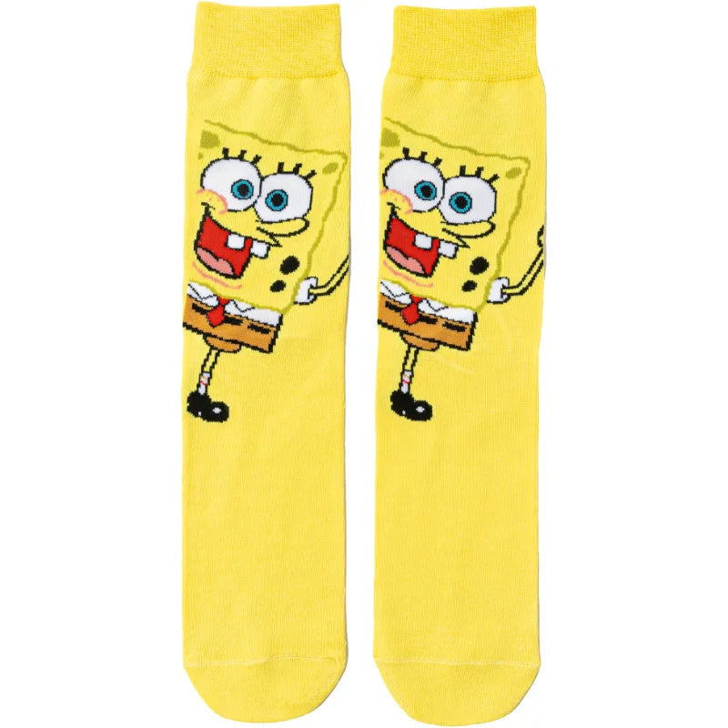 5pairs Spongebob Squarepants Socks Boys Kawaii Anime Patrick Star Women's Cartoon Cartoon Socks Comfortable Sports Cute Socks