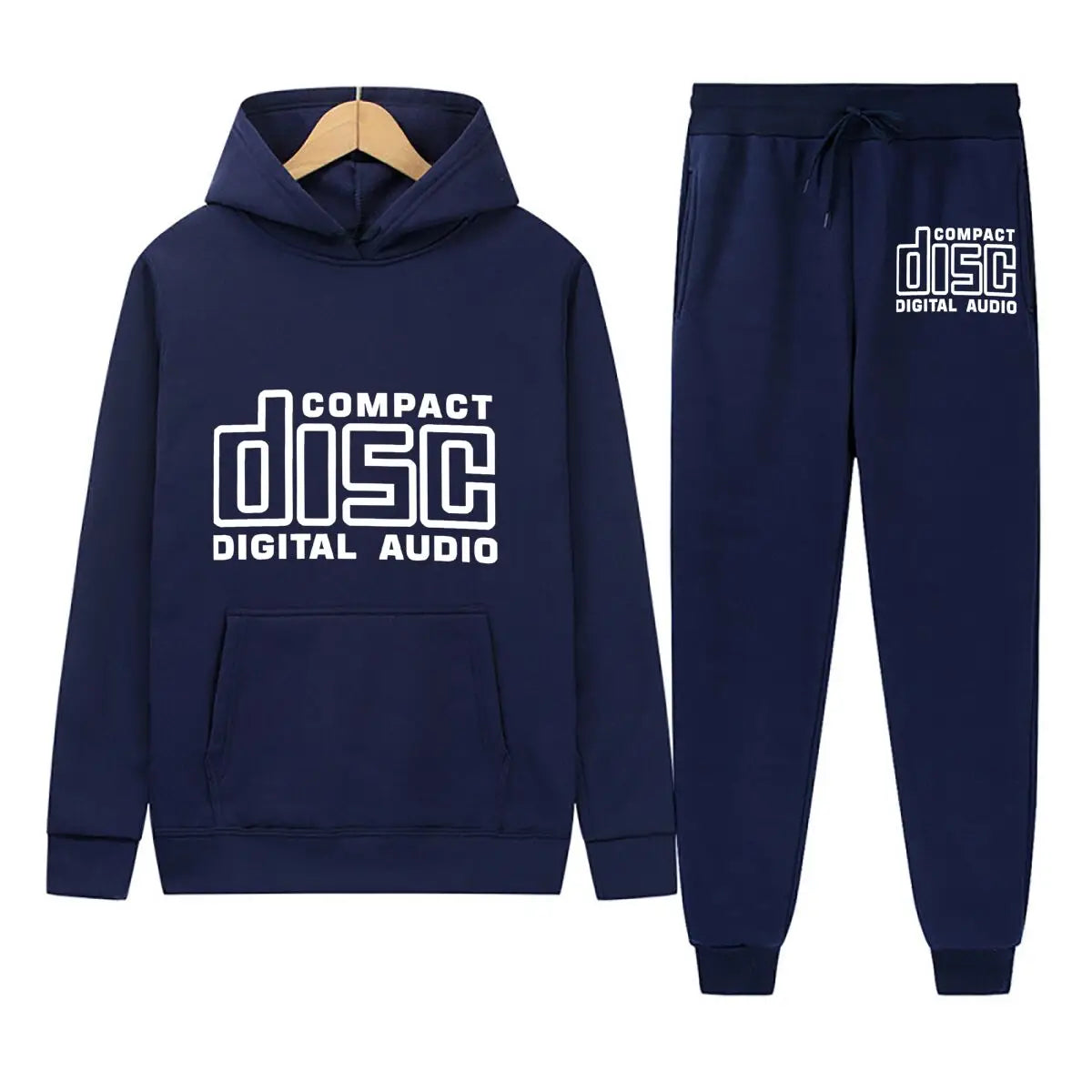 Compact Disc Retro Design Hoodie Unisex Long Sleeved Pullover Printed Sports And Leisure