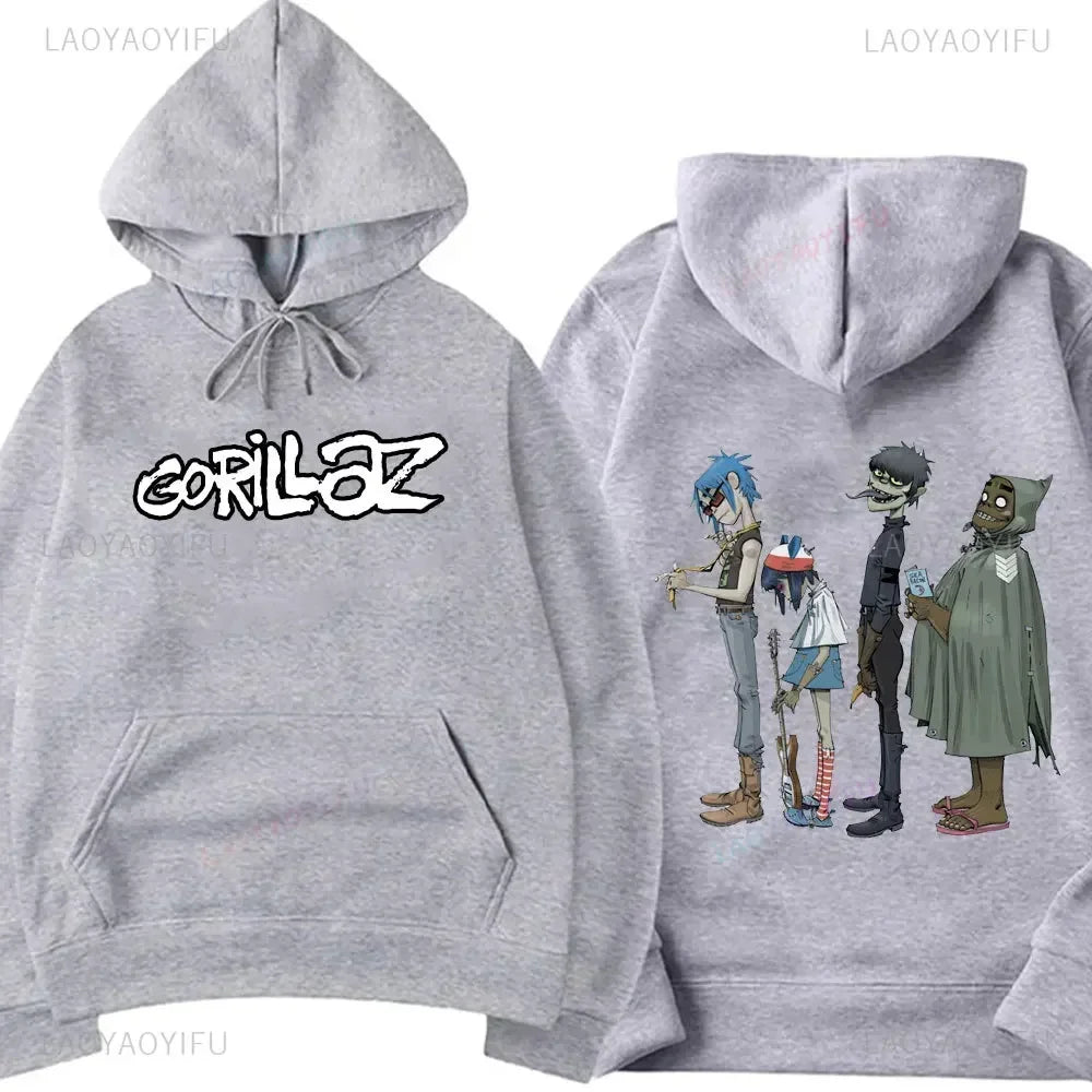 Fashion Gorillaz Rock Band Printed Hoodie  Hoodie Men Streetwear Harajuku Unisex Clothing Pullover New in Hoodies & Sweatshirts
