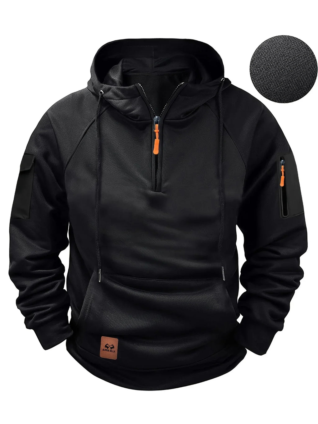 2025 Men's Hooded Sweatshirt, Thick and Warm, High-Quality, With a Hood, Athletic Style, Zipper Closure, Multiple Pockets, Fashi