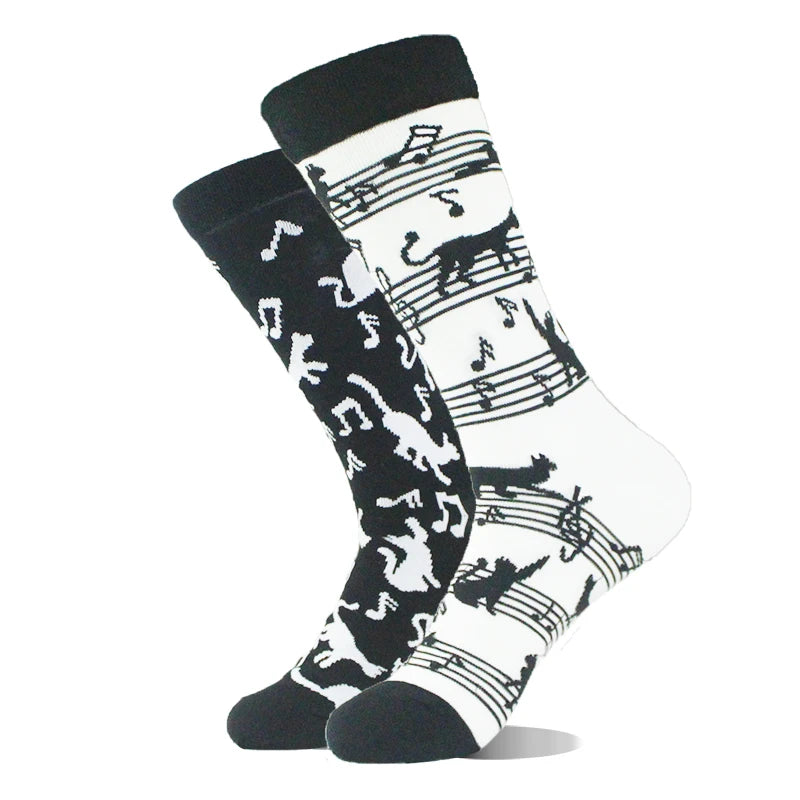 AB Happy Cotton Funny Socks Men Beer Panda Duck Crazy Design Sokken Unisex Novelty Plant Piano Crew Skateboard Calcetines Hombre