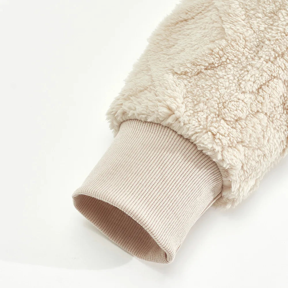 Autumn and winter leisure men's high street jacquard double-sided velvet hooded sports trend pullover sweater jacket