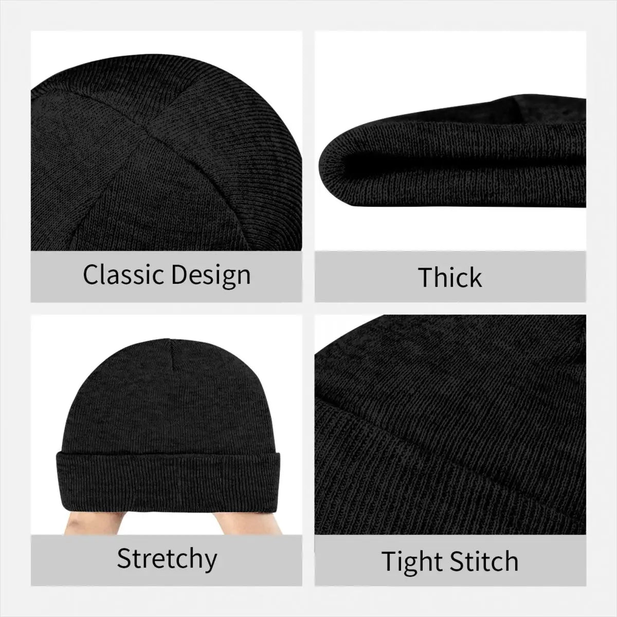 American Singer Bonnet Hats Music Album White Logo Beanie Hats Knit Hat Winter Y2K Cool Men Women Unisex Hippie Elastic Cap