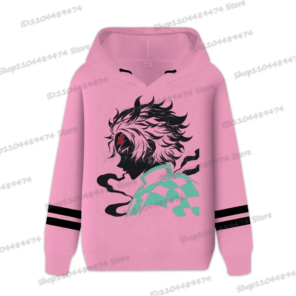 2025 Autumn Winter Kimetsu No Yaiba Hooded Kamado Tanjirou Manga Hoodies Men Women Casual Loose Anime Streetwear Unisex Hoody