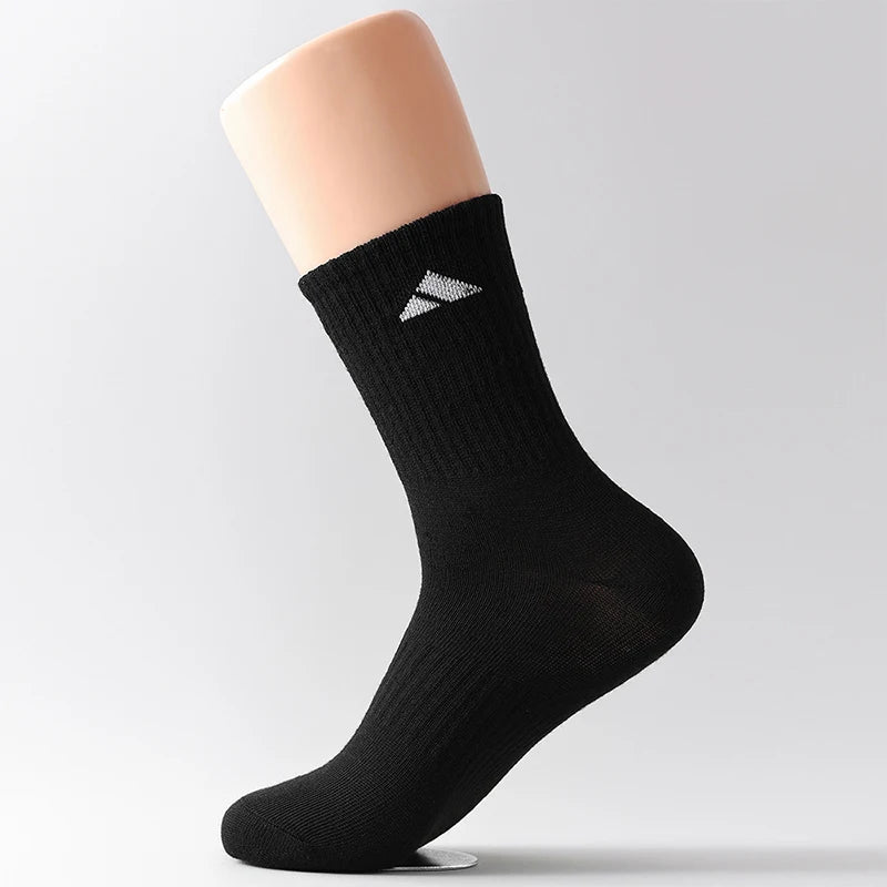 20 Pairs Men's High Waist Solid Unisex Sports Socks Black White Breathable Mid-Calf Casual All-Season Simple Versatile