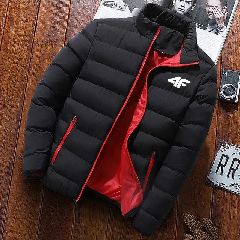 2024 Men's Casual Jacket Men's Waterproof Windbreaker Jacket Winter Warm Autumn Zip-Up Men's Coat Solid Color Large Size