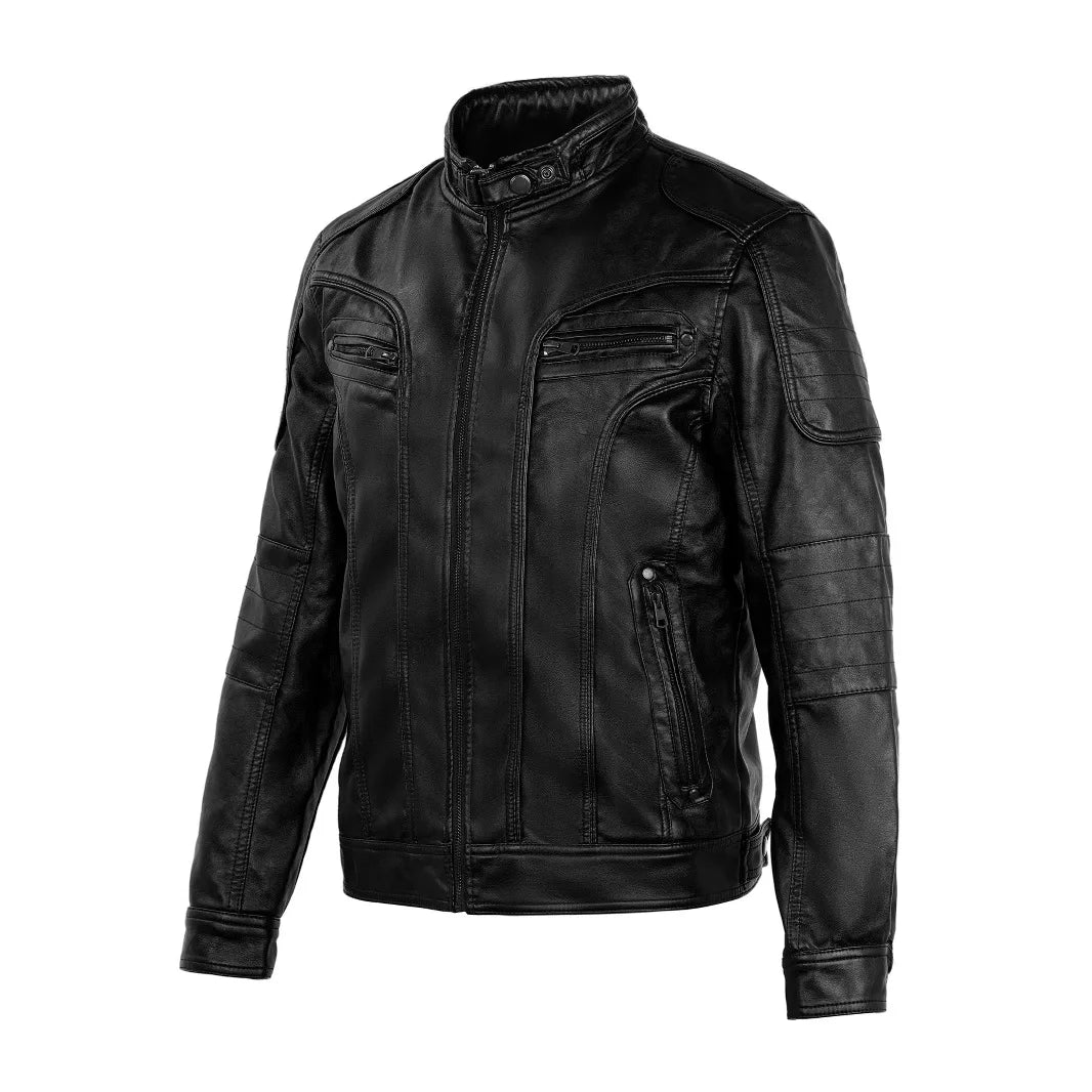 Men's PU Leather Jacket Motorcycle Jacket Autumn Winter Thick Cycling Suit Korean Man Jacket Jacket Men's Motorcycle Jacket